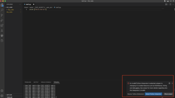 Installing python - Networks Learning